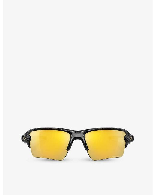 Oakley Yellow Oo9188 Flak 2.0 Xl Rectangle-frame Acetate Sunglasses