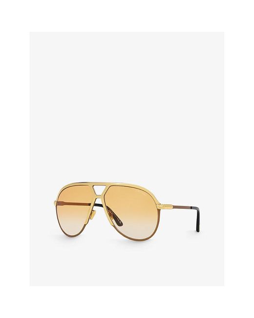 Tom Ford Natural Tr001674 Xavier Aviator-frame Metal Sunglasses