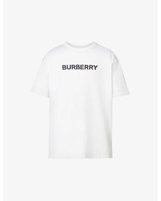 Burberry White Harriston Brand-print Cotton-jersey T-shirt for men