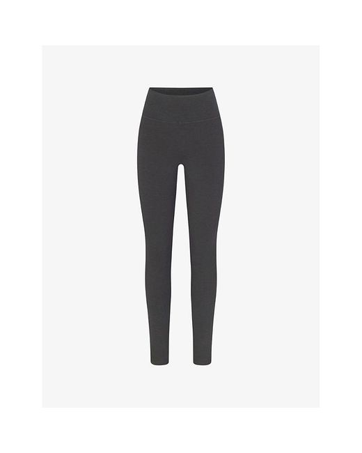Skims Gray Outdoor High-waisted Stretch Cotton-blend leggings