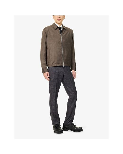 Paul Smith Brown Blouson Zip Wool And Cashmere Jacket for men