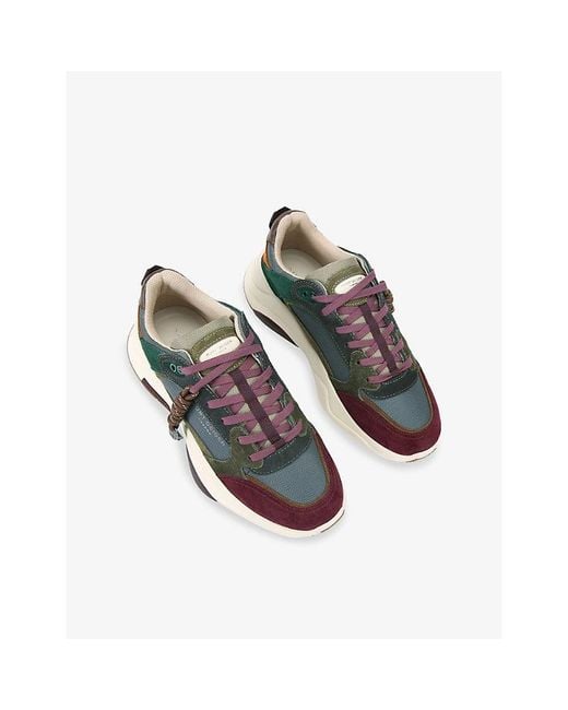 Kurt Geiger Blue Royston Suede And Mesh Trainers for men