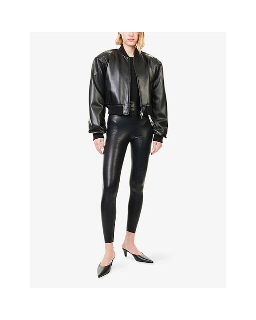Commando Blue Animal-Print Faux Leather Leggings