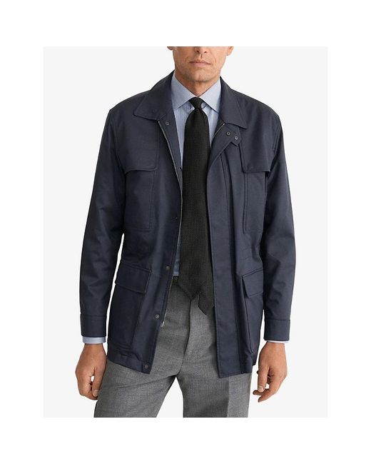 Eton of Sweden Blue Business Fine Striped Slim-Fit Signature Cotton-Twill Shirt for men