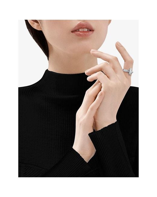Tiffany & Co White Tiffany T T1 Wide 18Ct- And 0.21Ct Diamond Ring