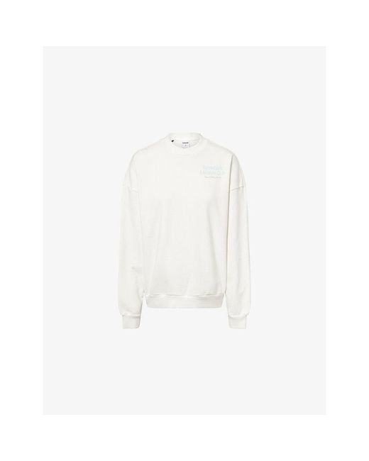 GYMSHARK White Lifestyle Club Graphic Cotton-Blend Sweatshirt