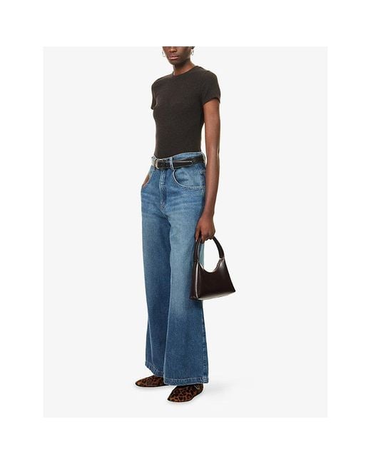 FRAME Black The Rib Baby Tee Modal-Jersey Top