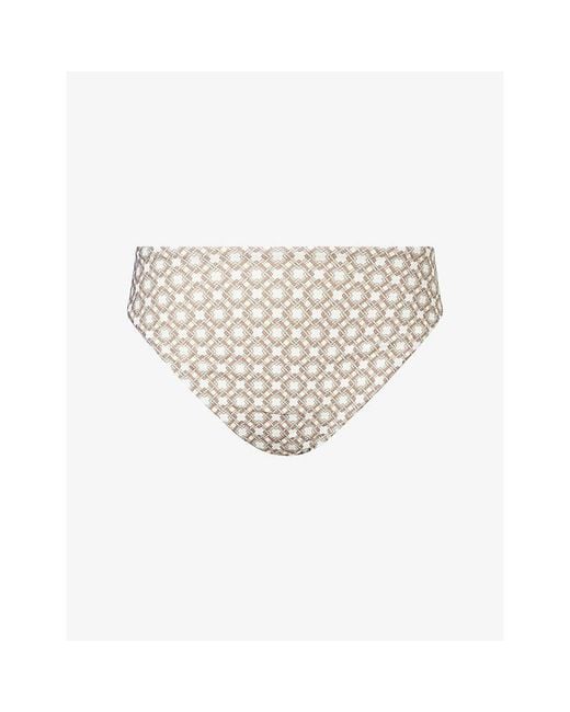 Cheap Monday White Formentera Graphic-Print Bikini Bottoms