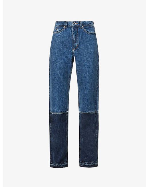 Axel Arigato Archive Contrast-panel Straight-leg Mid-rise Jeans in Blue ...