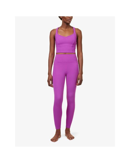 Beyond Yoga Purple Powerbeyondtm High-rise Stretch-jersey leggings