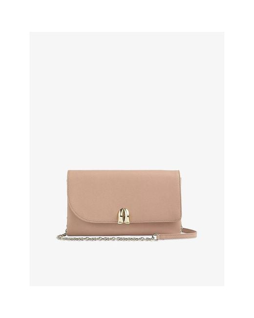 L.K.Bennett Natural Aria Leather Clutch Bag