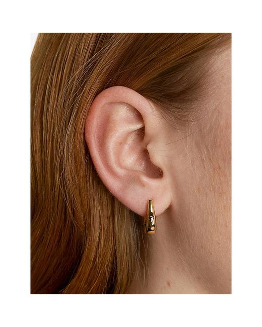 Astrid & Miyu Metallic Horseshoe 18Ct-Plated Brass Hoop Earrings