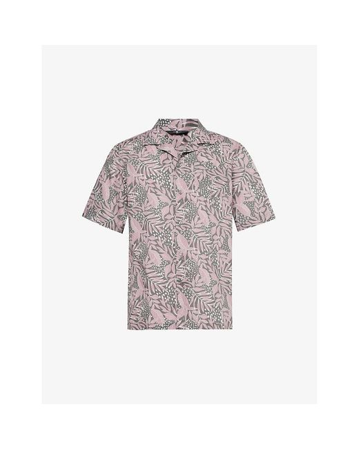 7 For All Mankind Multicolor Floral-print Camp-collar Cotton Shirt for men
