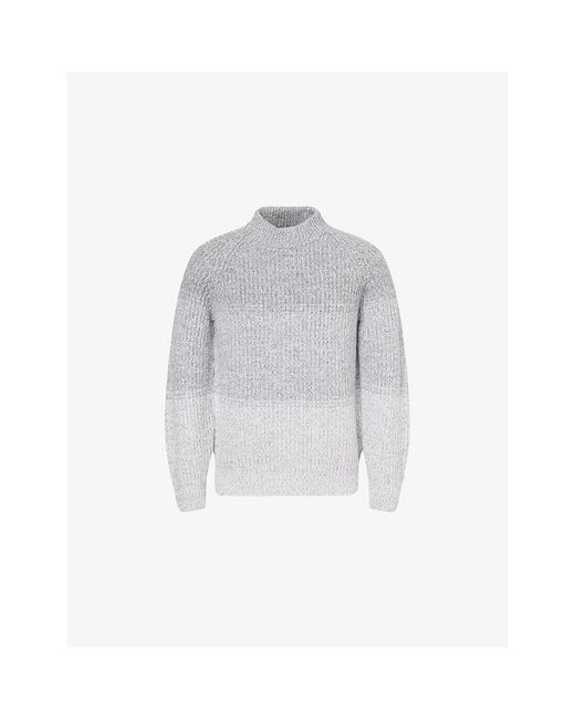 Eleventy Gray Melange Lt Mock-Neck Long-Sleeve Wool Knitted Jumper for men