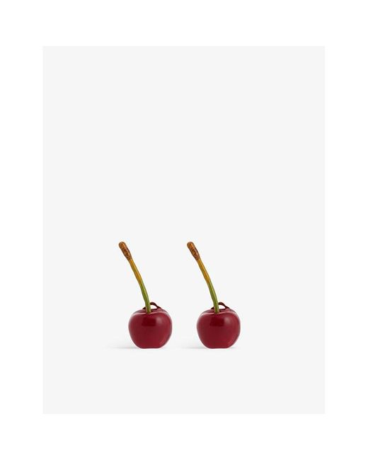 Jacquemus Red Cherry Brass And Enamel Earrings