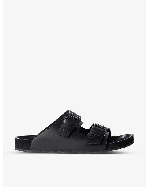 The Kooples Doublestrap Leather Sandals in White for Men Lyst