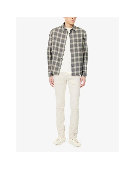 PAIGE White Lennon Slim-Fit Stretch-Cotton Trousers for men