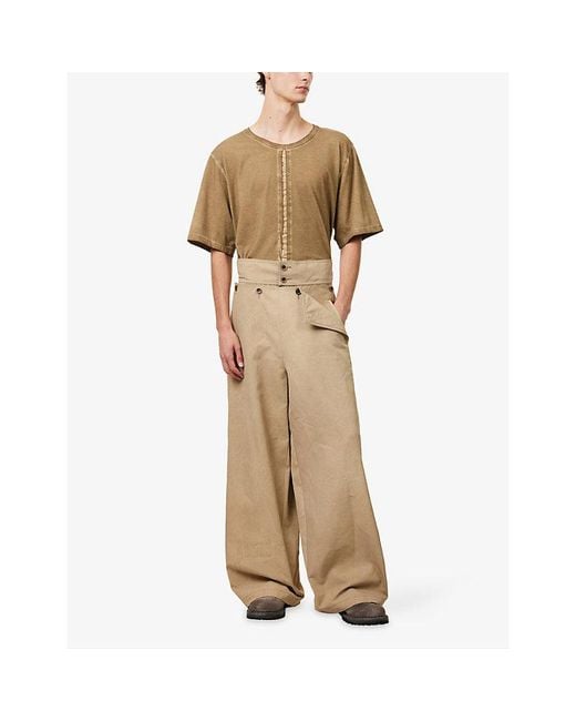 Uma Wang Natural Paulo Wide-Leg Woven Trousers for men