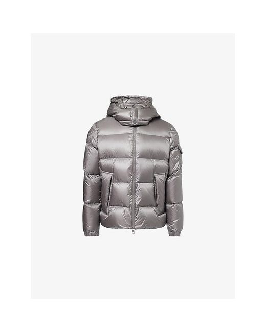 Moncler Gray Couyere Logo-Patch Padded Down Jacket for men