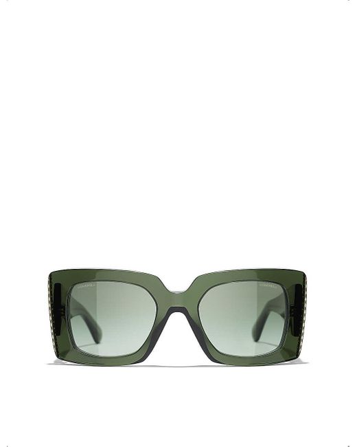 Chanel Green Square Sunglasses
