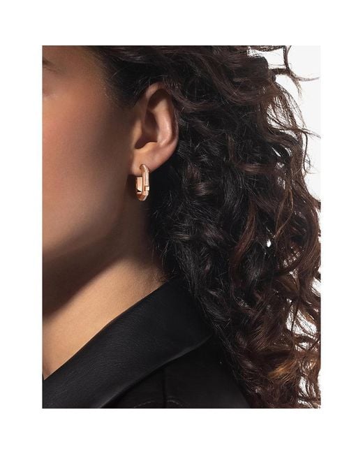 Messika Metallic Moderniste Single Pavé 18Ct And 0.10Ct Diamond Hoop Earring