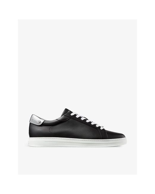 Jimmy Choo Black Rome/m Branded Leather Low-top Trainers