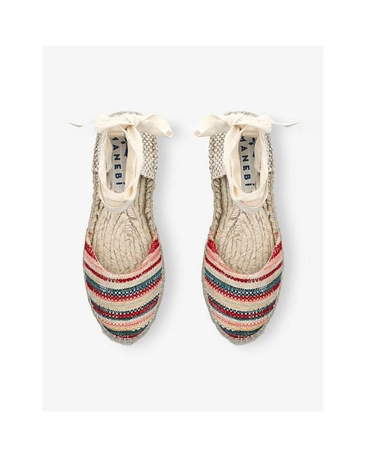 Manebí Metallic Hamptons Raffia Espadrilles