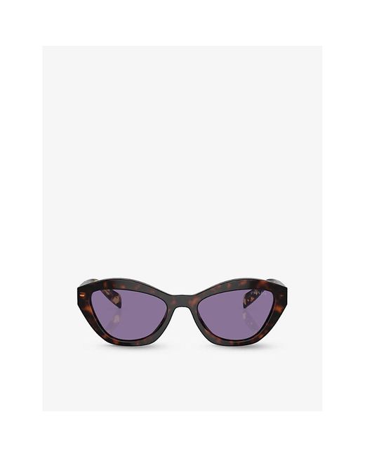 Prada Purple Pr A02s Butterfly-frame Acetate Sunglasses