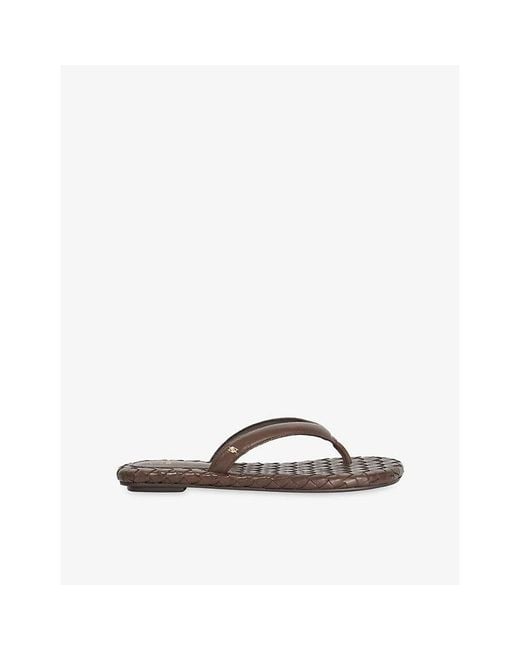 Dune Brown Lunare Leather Sandals