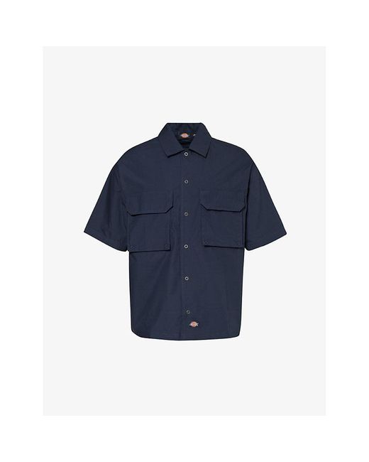 Dickies Blue Dark Vy Fishersville Short-sleeved Cotton Shirt Xx for men