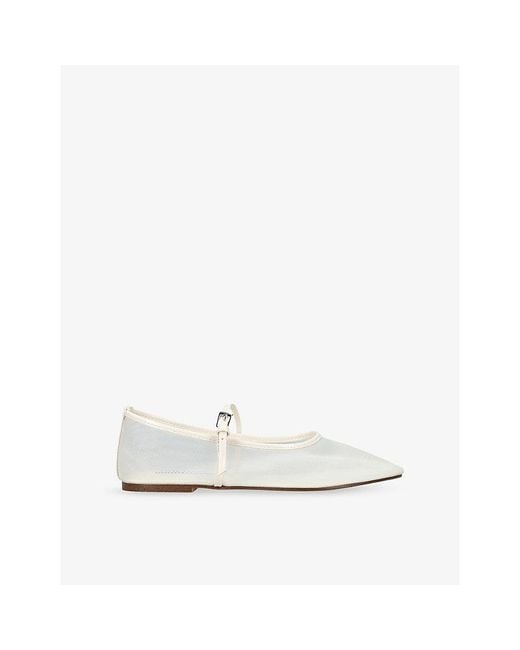 Steve Madden White Mash Woven Ballet Flats