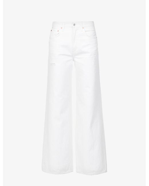 Citizens of Humanity Paloma High-rise Wide-leg Denim Jeans in White | Lyst