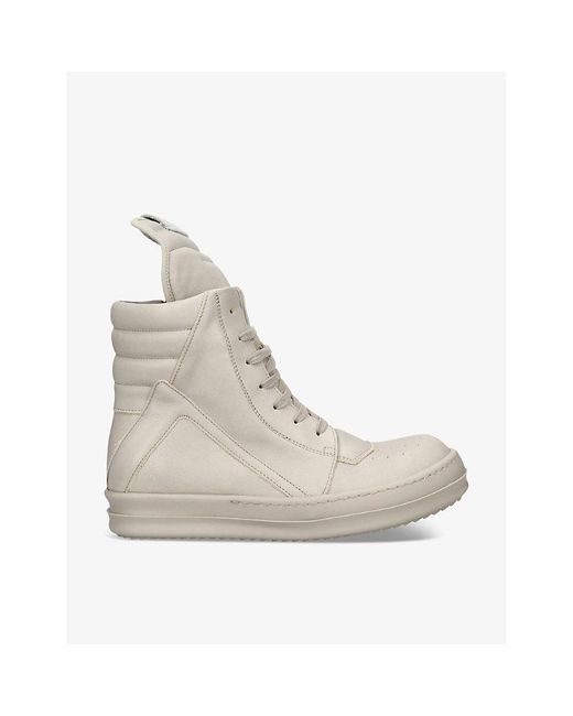 Rick Owens Natural Geobasket Lace-up Leather High-top Trainers