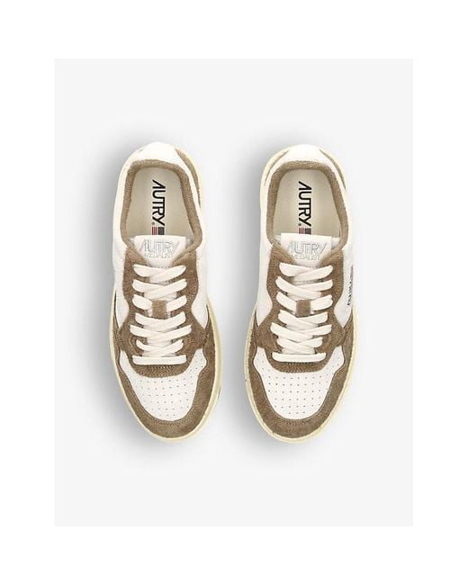 Autry Natural Medalist Brand-tab Leather Low-top Trainers