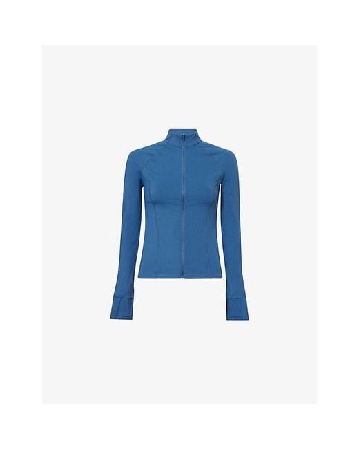 ADANOLA Blue Ultimate Long-Sleeves Stretch-Woven Top