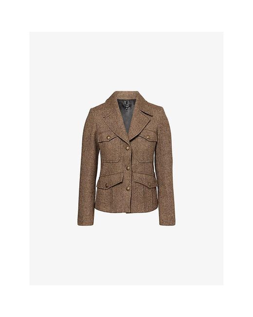 ME+EM Brown The Heritage Fitted Woven Jacket