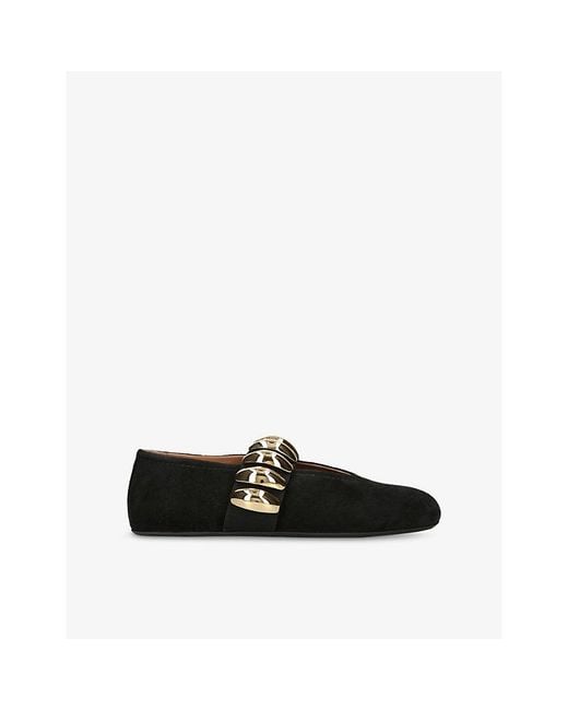 Alaïa Black Pebbles Suede Ballet Flats