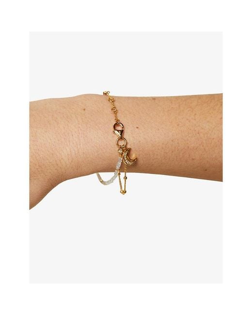 Astley Clarke Metallic Fine Biography Moon 18Ct And Moonstone Charm Bracelet