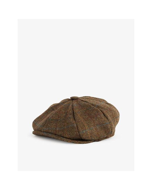 Dents Brown Meldon Round-crown Checked Wool Cap X for men