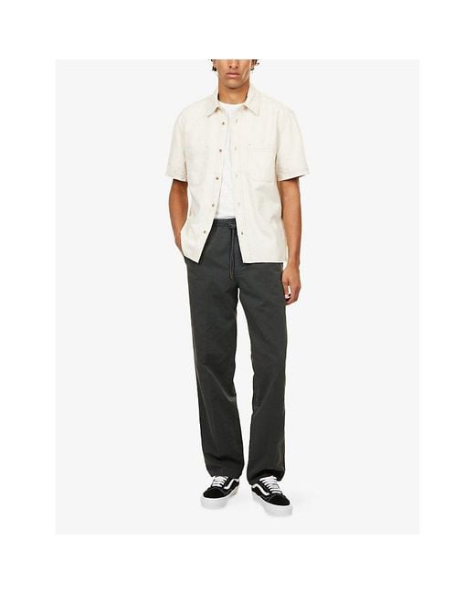 PAIGE White Saion Short-Sleeve Cotton And Linen Blend Denim Shirt for men