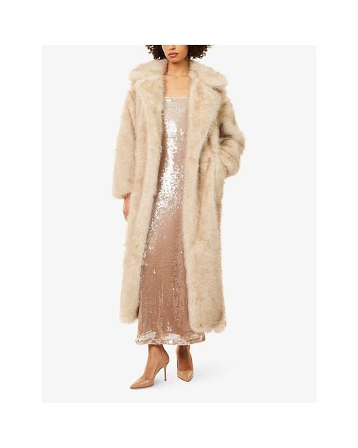 4th & Reckless Natural Norma Sequinned Maxi Dress