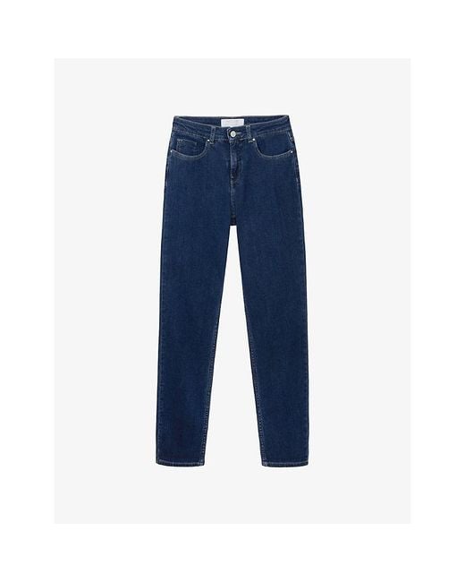 The White Company Blue Brompton Slim-Leg Mid-Rise Stretch-Denim Jeans