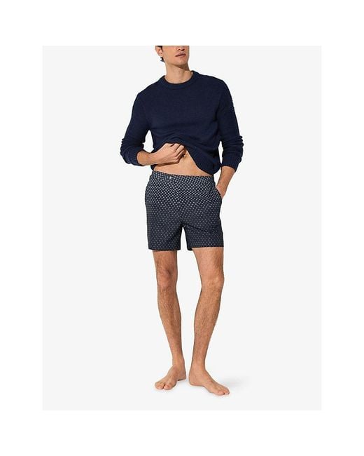 Reiss Blue Darli Geo-Print Swim Shorts for men