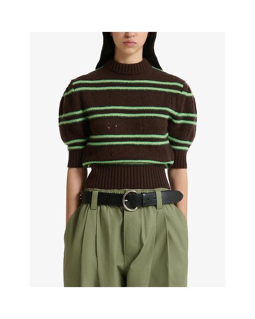 Marni Green Striped Cashmere Jumper