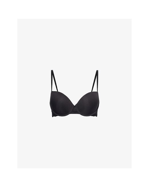 Calvin Klein Black Attraction Lace-Trim Stretch-Woven Balconette Bra