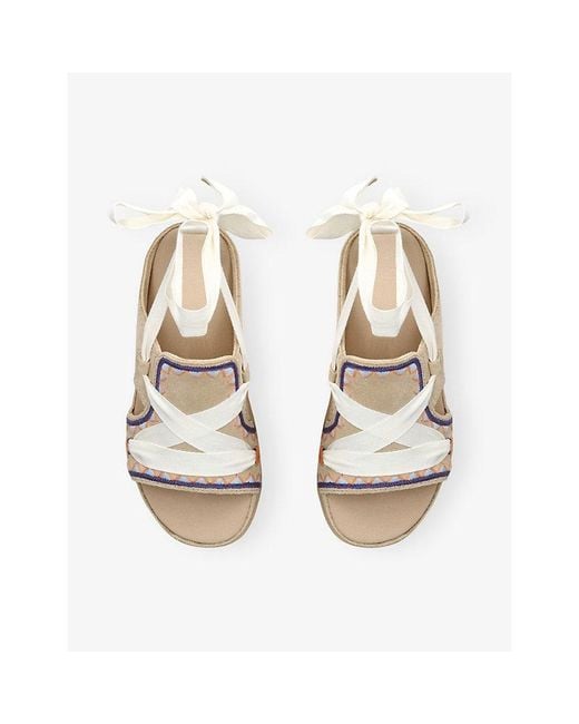 Ugg Natural Goldenstar Hi Artistitch Suede Sandals