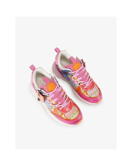 Kurt Geiger Pink Kurt Runner Woven Trainers