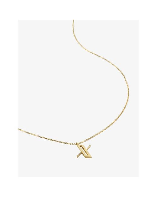 Monica Vinader Metallic Initial X 18Ct-Vermeil Plated 925 Sterling Necklace