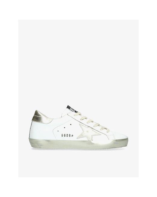 Golden Goose Deluxe Brand White Superstar E37 Logo-Print Leather Low-Top Trainers