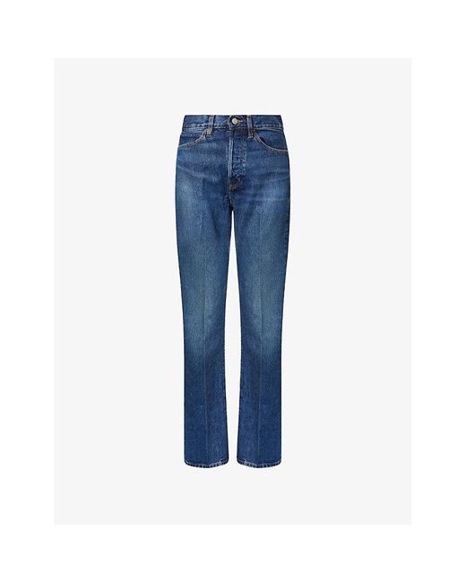FRAME Blue The Vertical Straight-Leg Denim Jeans